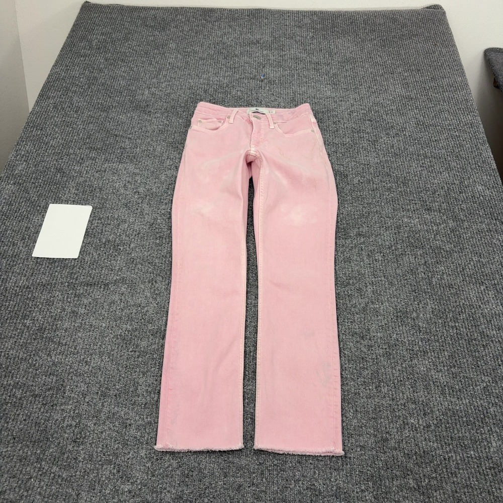 Vineyard Vines Jeans 24 Pink Cotton High Rise Straight Raw Hem Preppy Casual